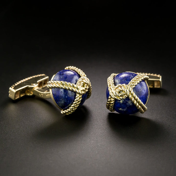 Tiffany & Co. Lapis 'X' Cuff Links