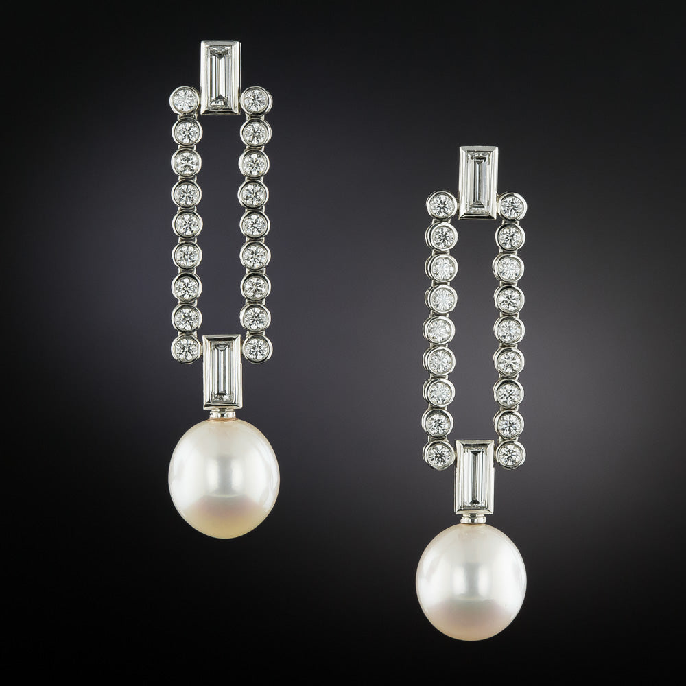 Tiffany & Co. Pearl and Diamond Dangle Earrings - 3