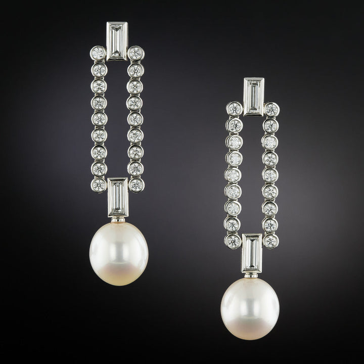 Tiffany & Co. Pearl and Diamond Dangle Earrings
