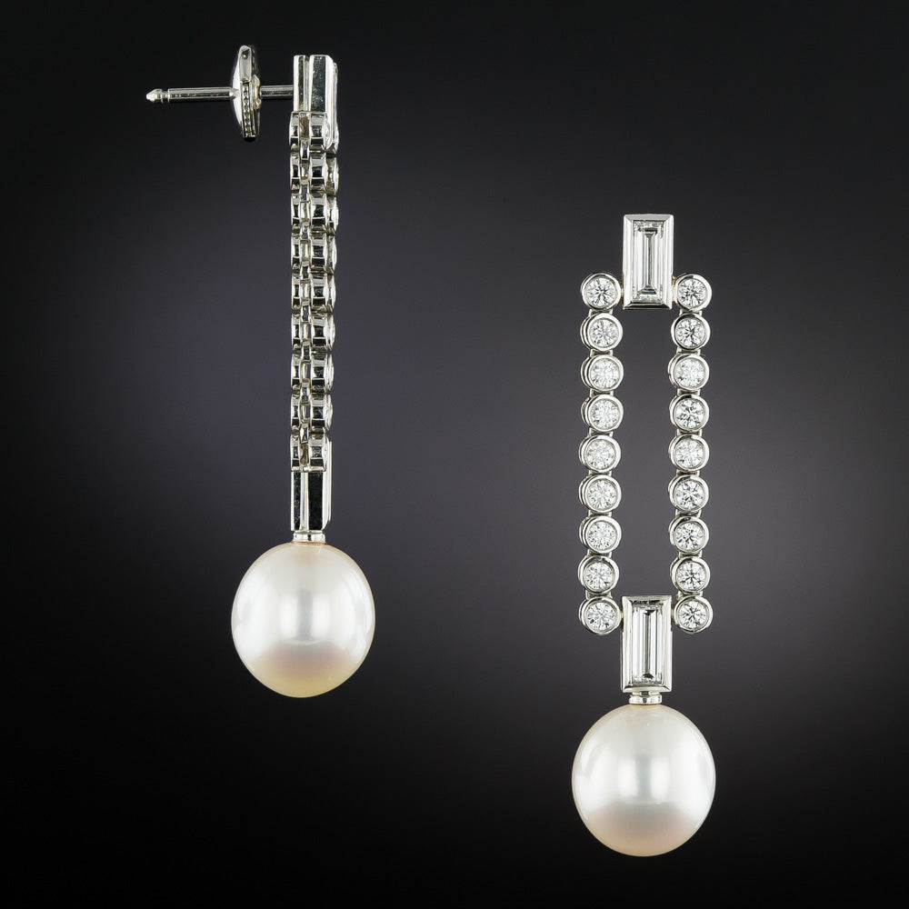 Tiffany & Co. Pearl and Diamond Dangle Earrings - 4
