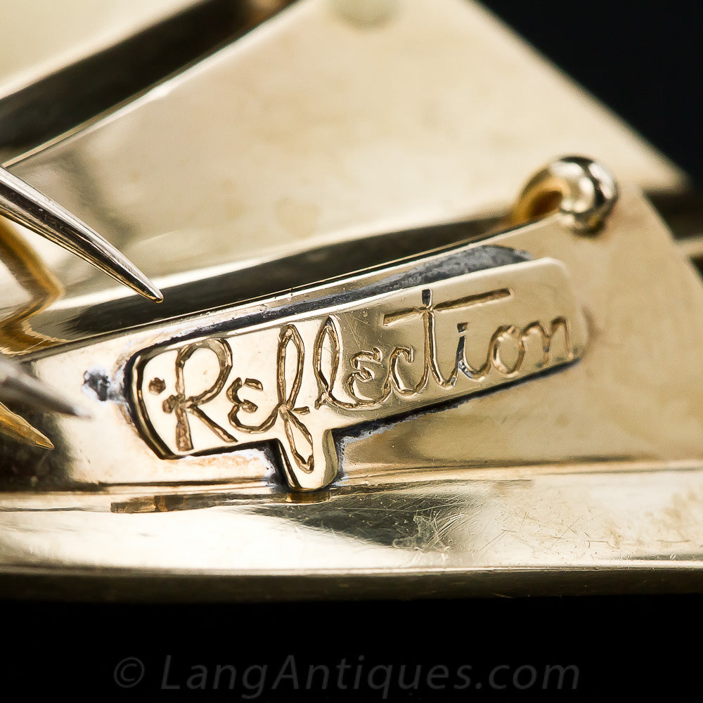Trabert & Hoeffer - Mauboussin 18K Ruby Retro Brooch - 7