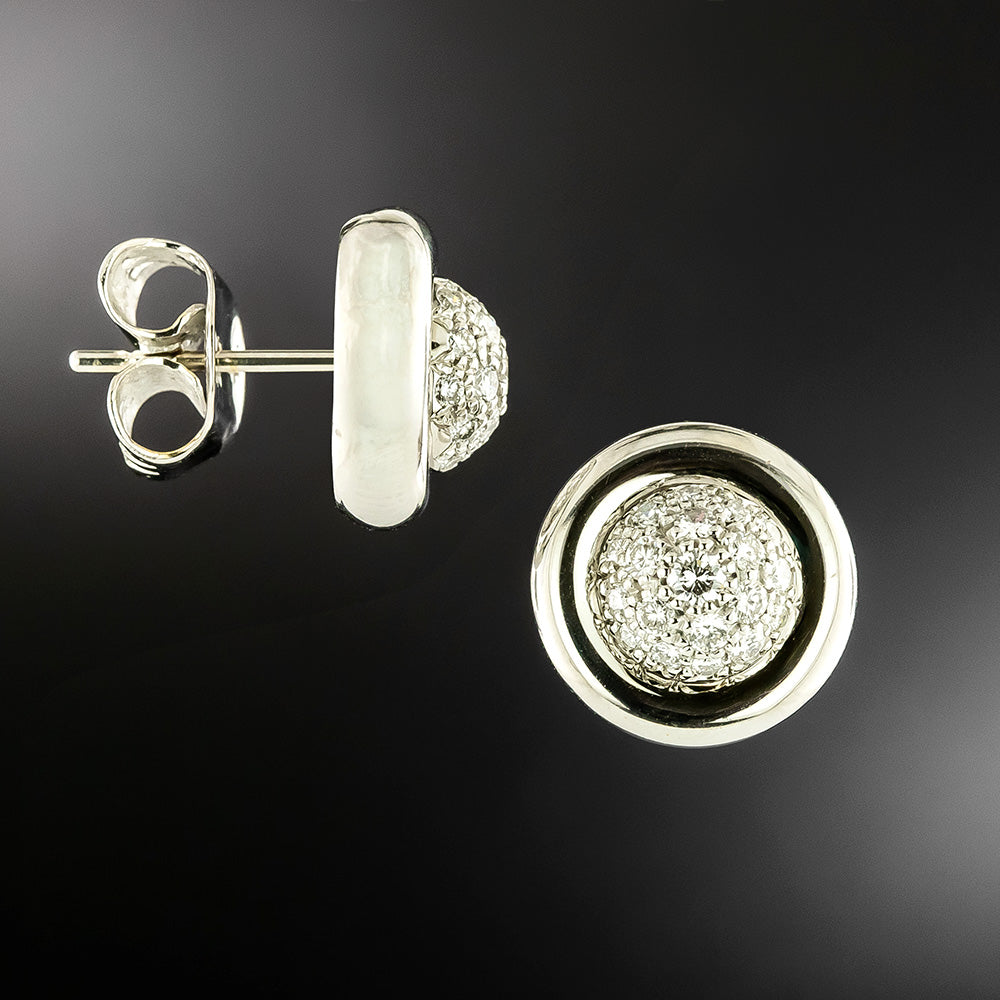 Vacheron Pavé Diamond Dome Earrings - 3