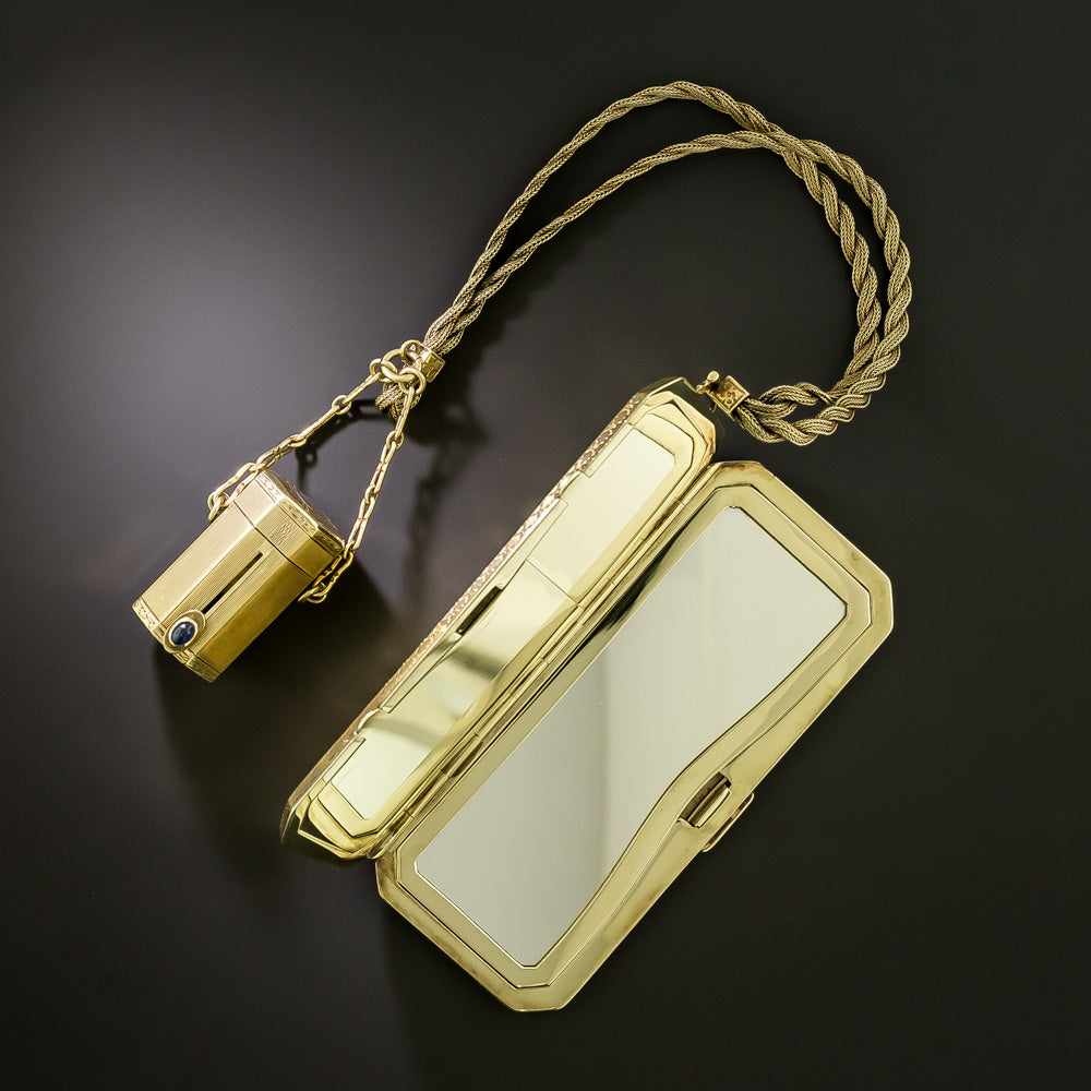 Victorian 14K Compact and Lipstick Combo by Battin & Co, USA - 4