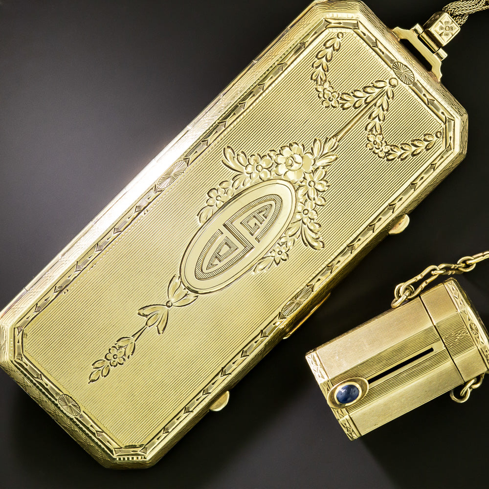 Victorian 14K Compact and Lipstick Combo by Battin & Co, USA - 5