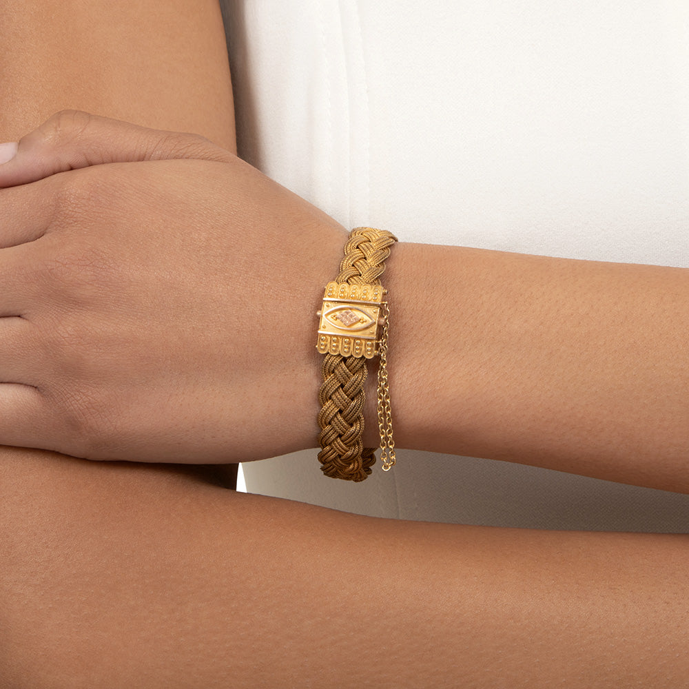 Victorian 14K Woven Mesh Bracelet - 4