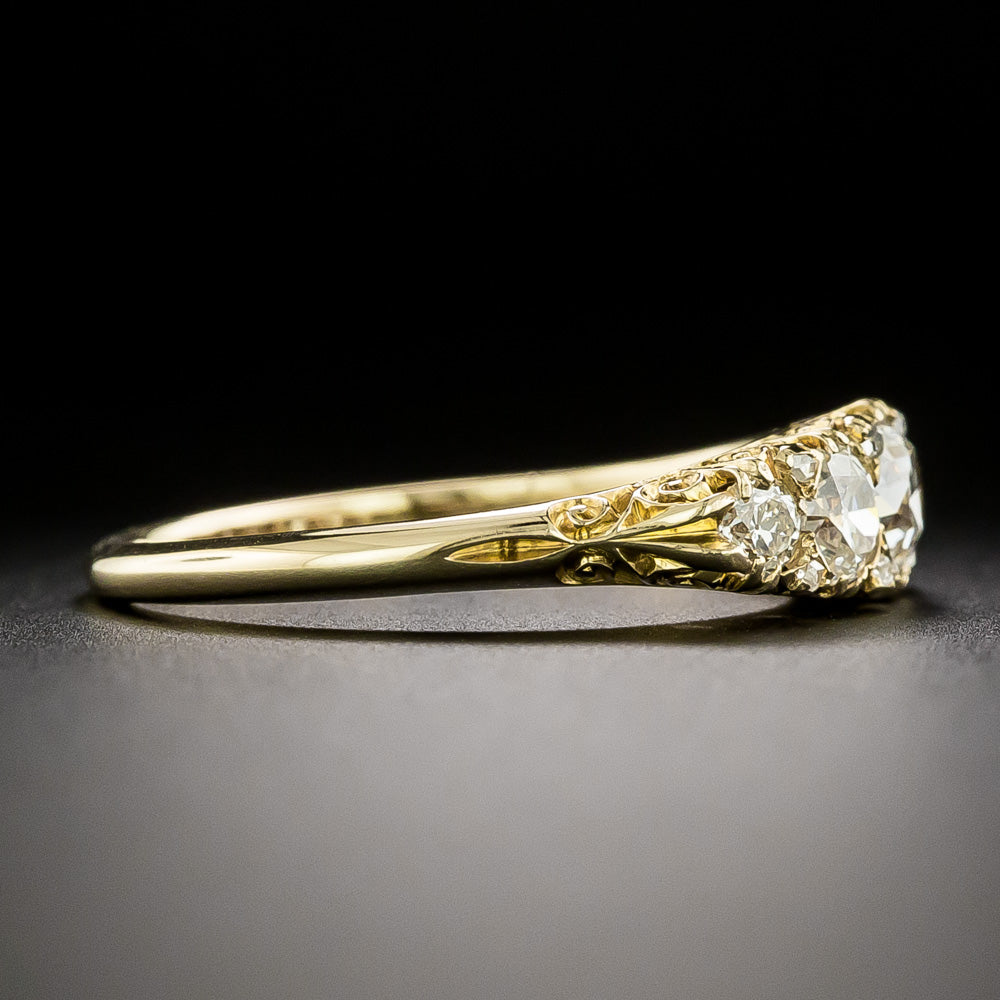 Victorian 18K Five-Stone Diamond Ring, English - 4