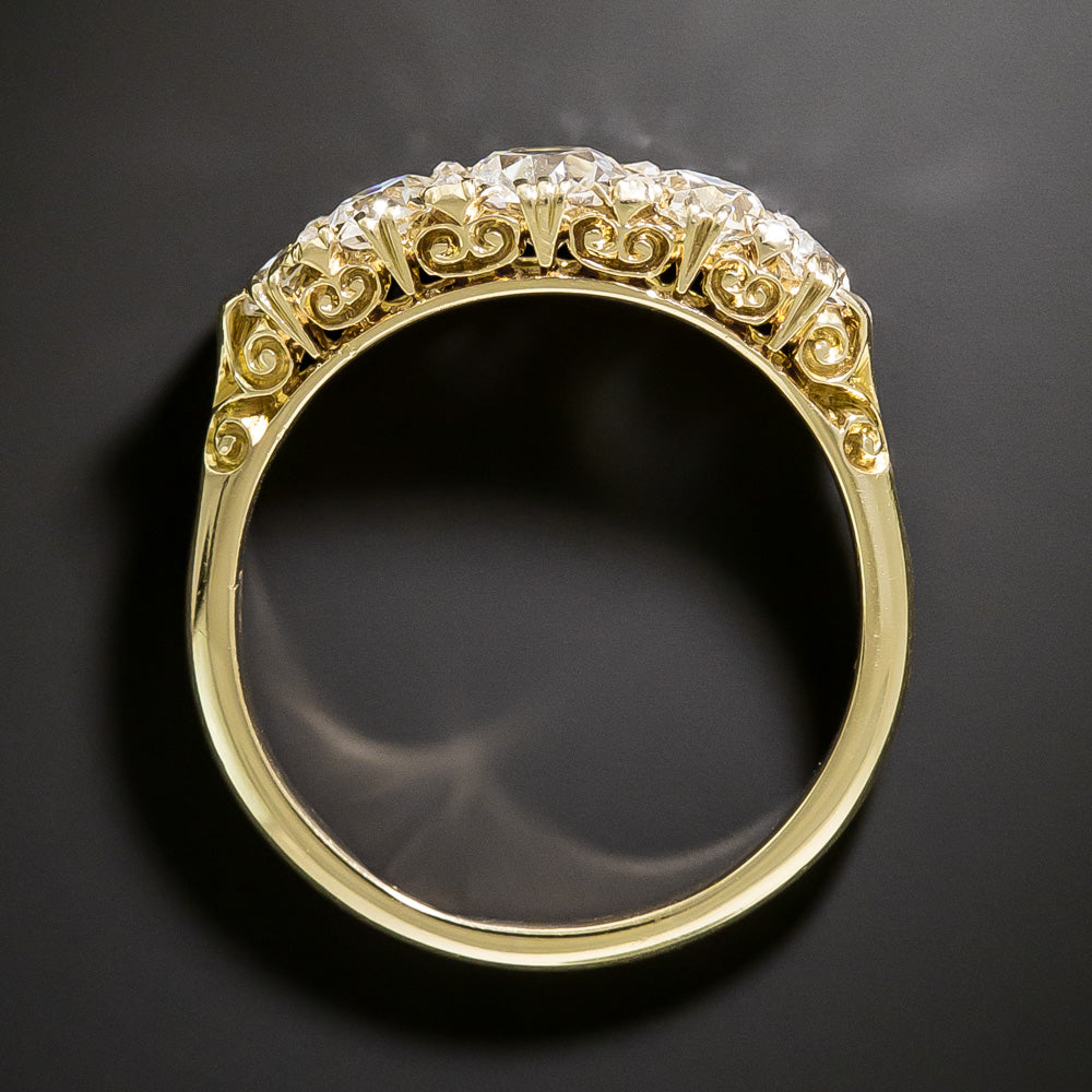 Victorian 18K Five-Stone Diamond Ring, English - 5