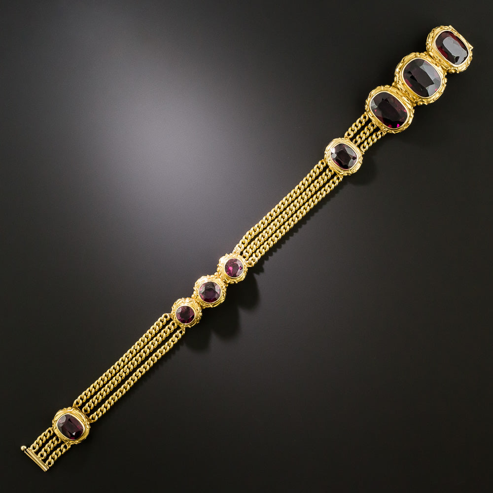 Victorian 18K Garnet Bracelet - 4