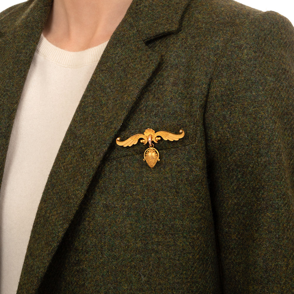 Victorian Acorn Earrings and Brooch Set - 7