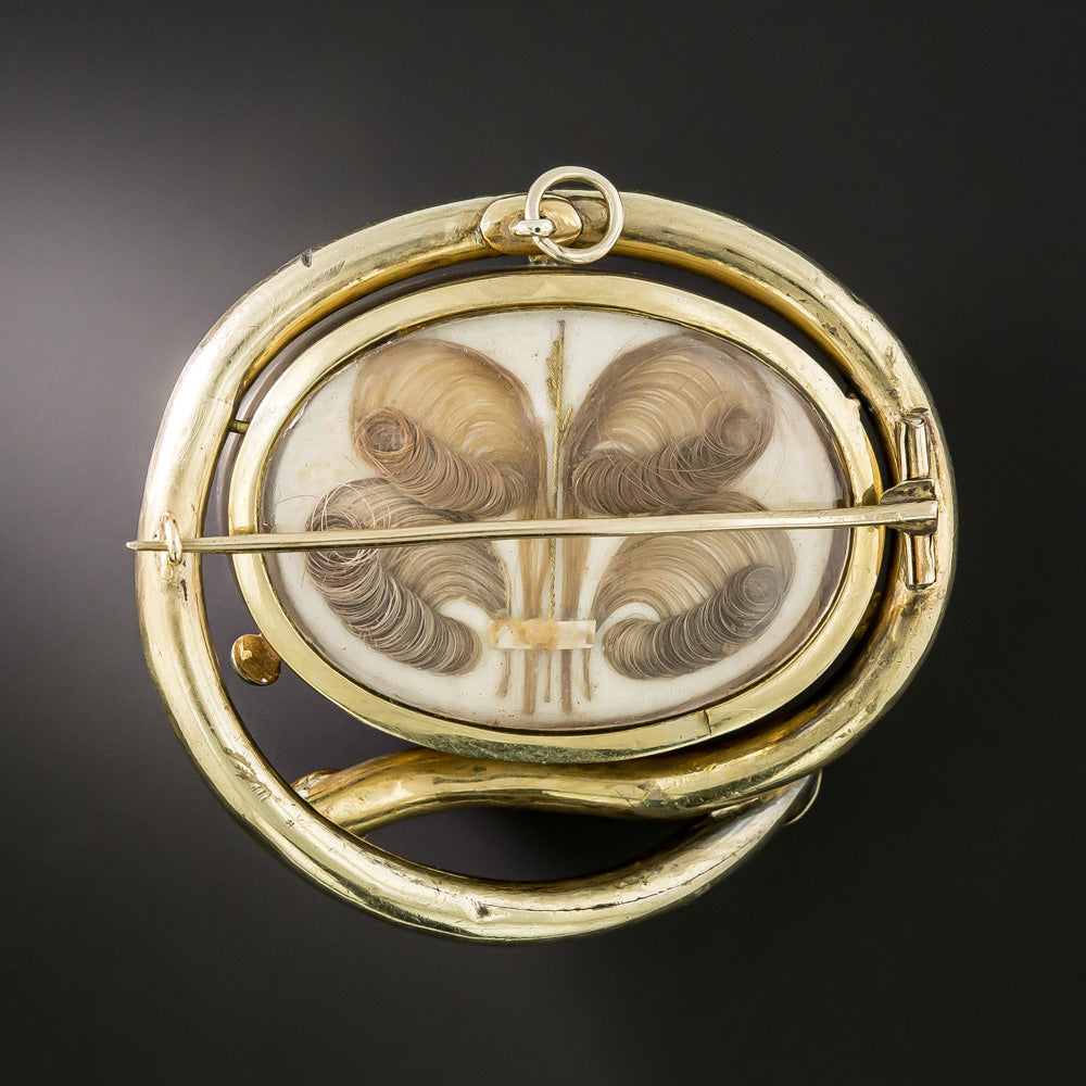 Victorian Agate and Enamel Locket-Backed Brooch - 3
