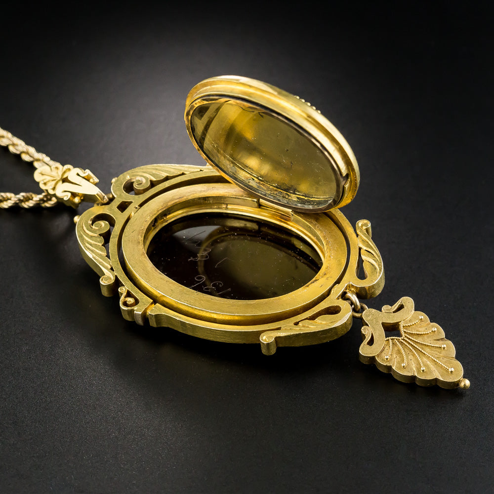 Victorian Agate Cameo Pendant Locket  - 6