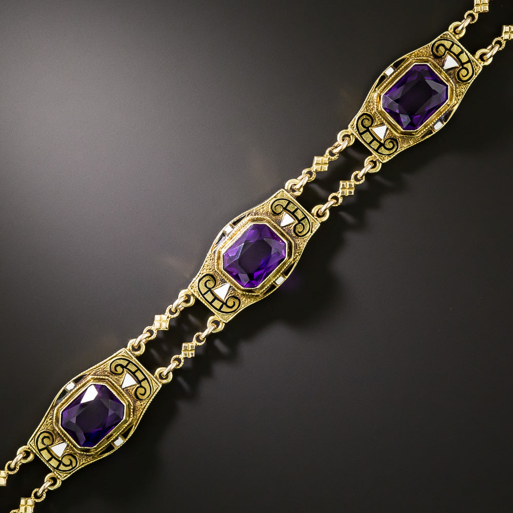 Victorian Amethyst and Enamel Bracelet - 2