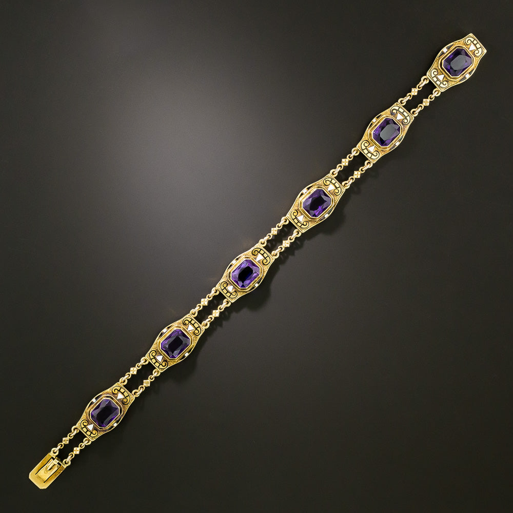 Victorian Amethyst and Enamel Bracelet - 3