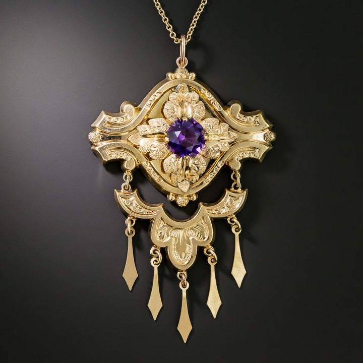 Victorian Amethyst Fringe Pendant