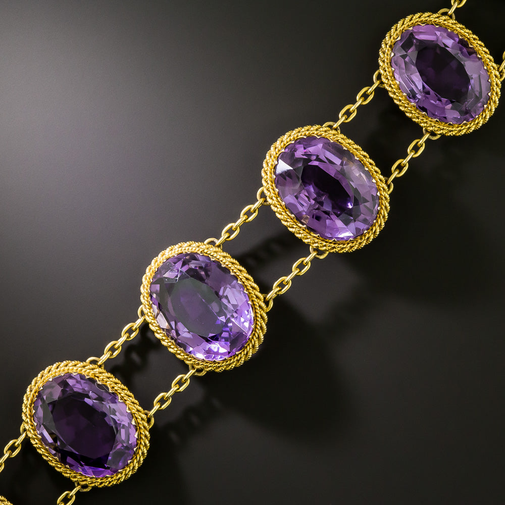 Victorian Amethyst Link Bracelet - 2