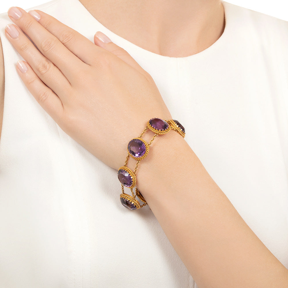 Victorian Amethyst Link Bracelet - 4
