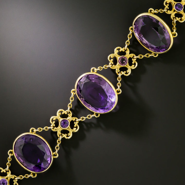 Victorian Amethyst Link Bracelet