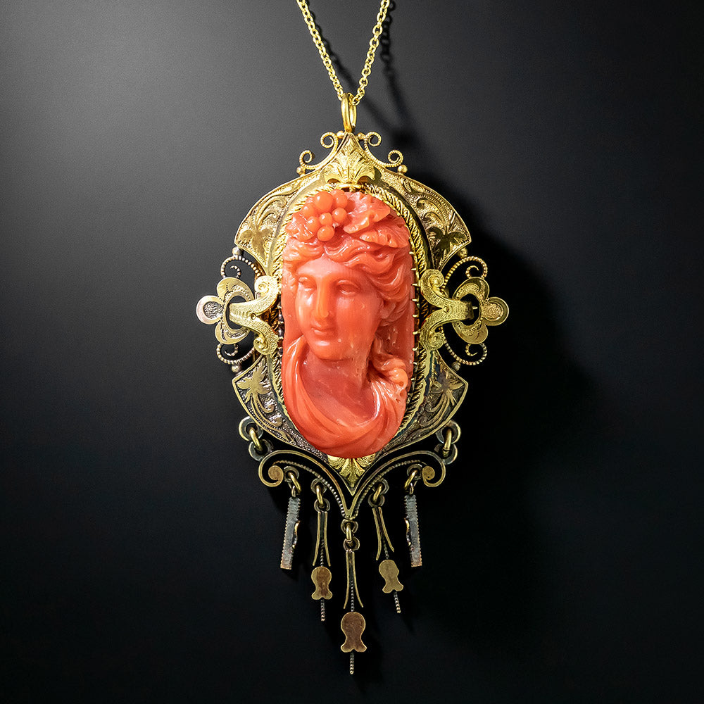 Victorian Bacchus Coral Pendant/Brooch - 3