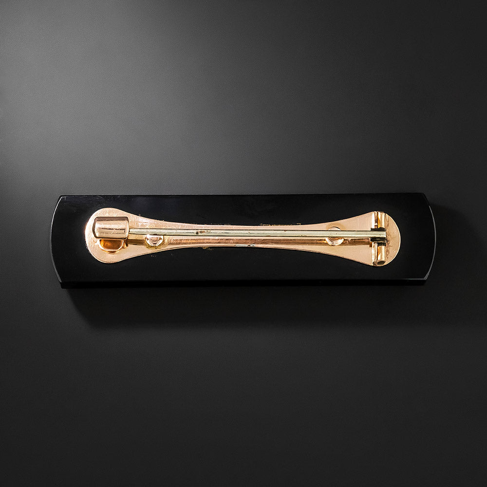 Victorian Black Onyx and Seed Pearl Brooch - 3