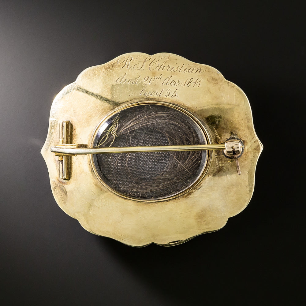 Victorian Blue Enamel and Natural Pearl Brooch/Locket, Circa 1841 - 3