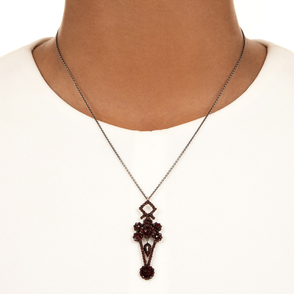 Victorian Bohemian Garnet Drop - 3