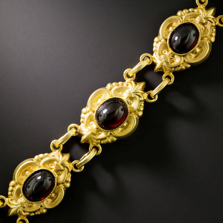 Victorian Cabochon Garnet Bracelet