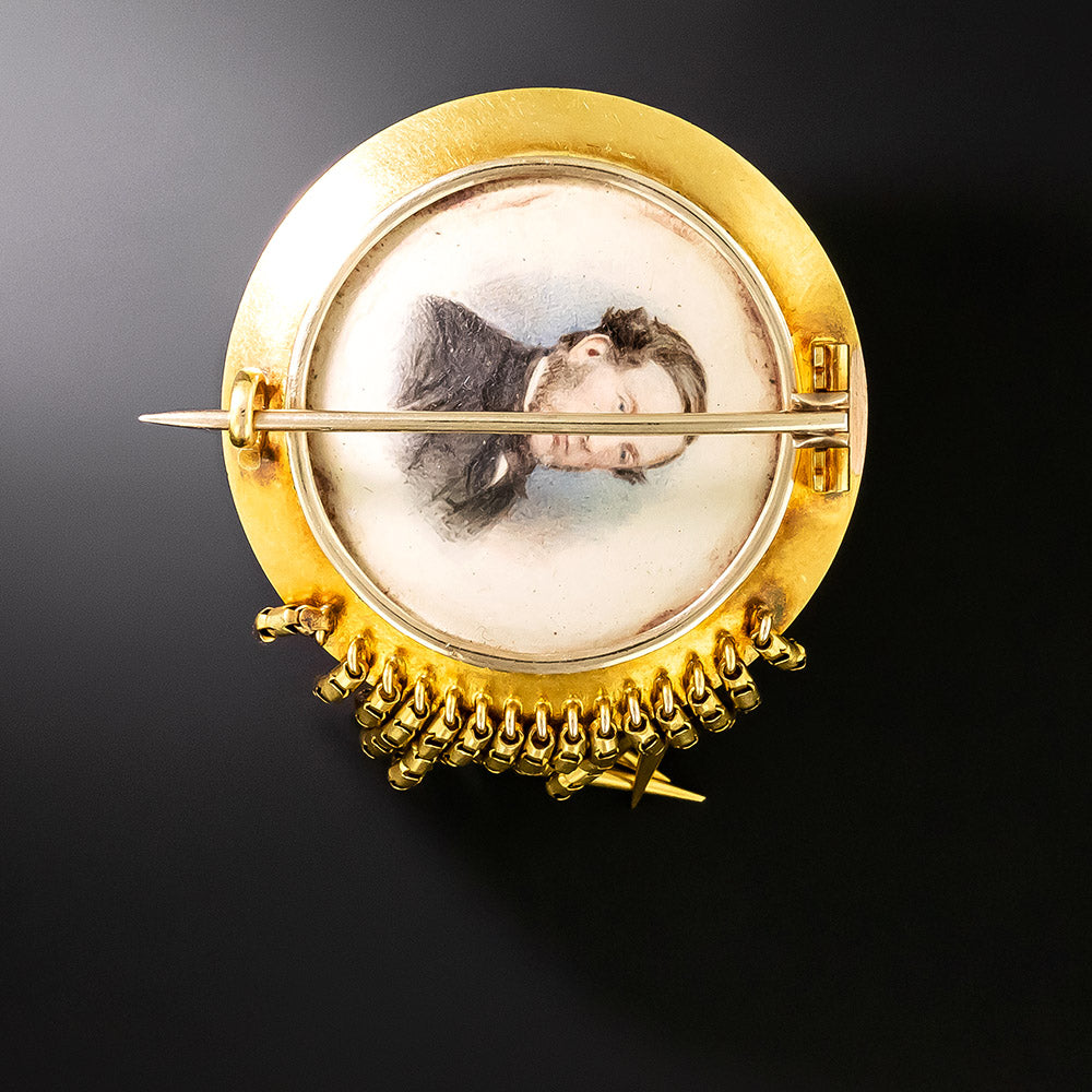 Victorian Carbuncle Garnet Tassle Locket/Brooch - 3