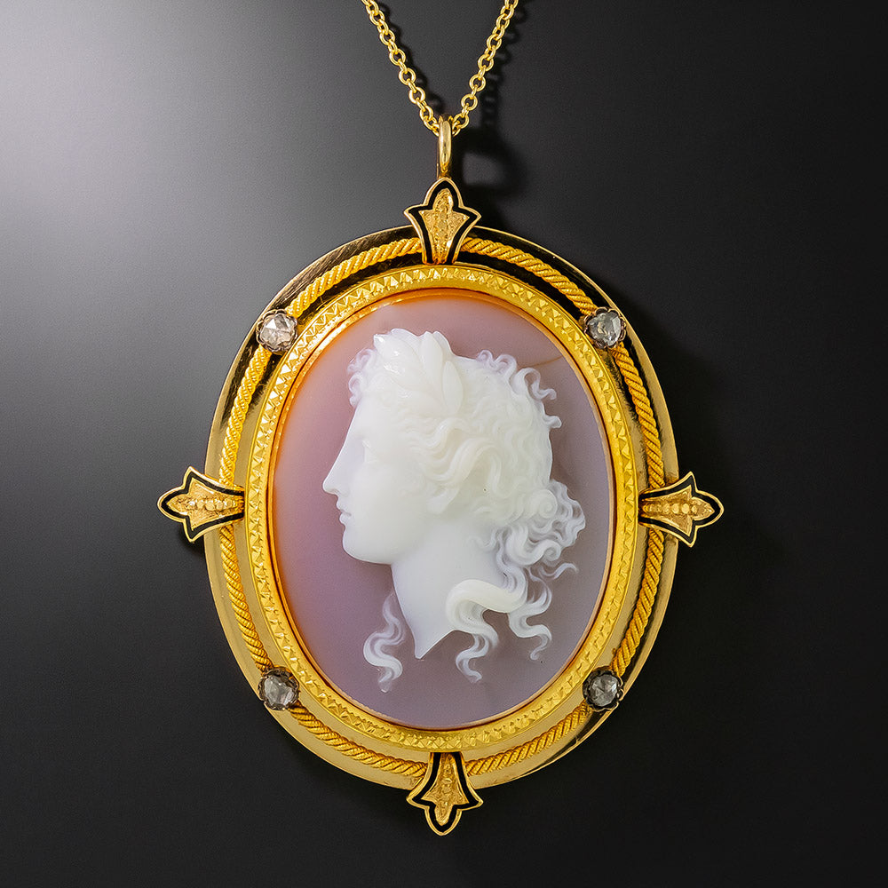Victorian Carnelian Cameo Pendant - 2