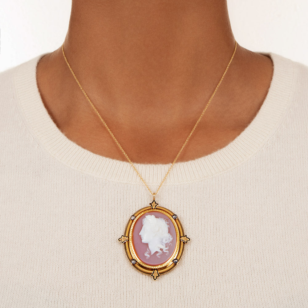 Victorian Carnelian Cameo Pendant - 3