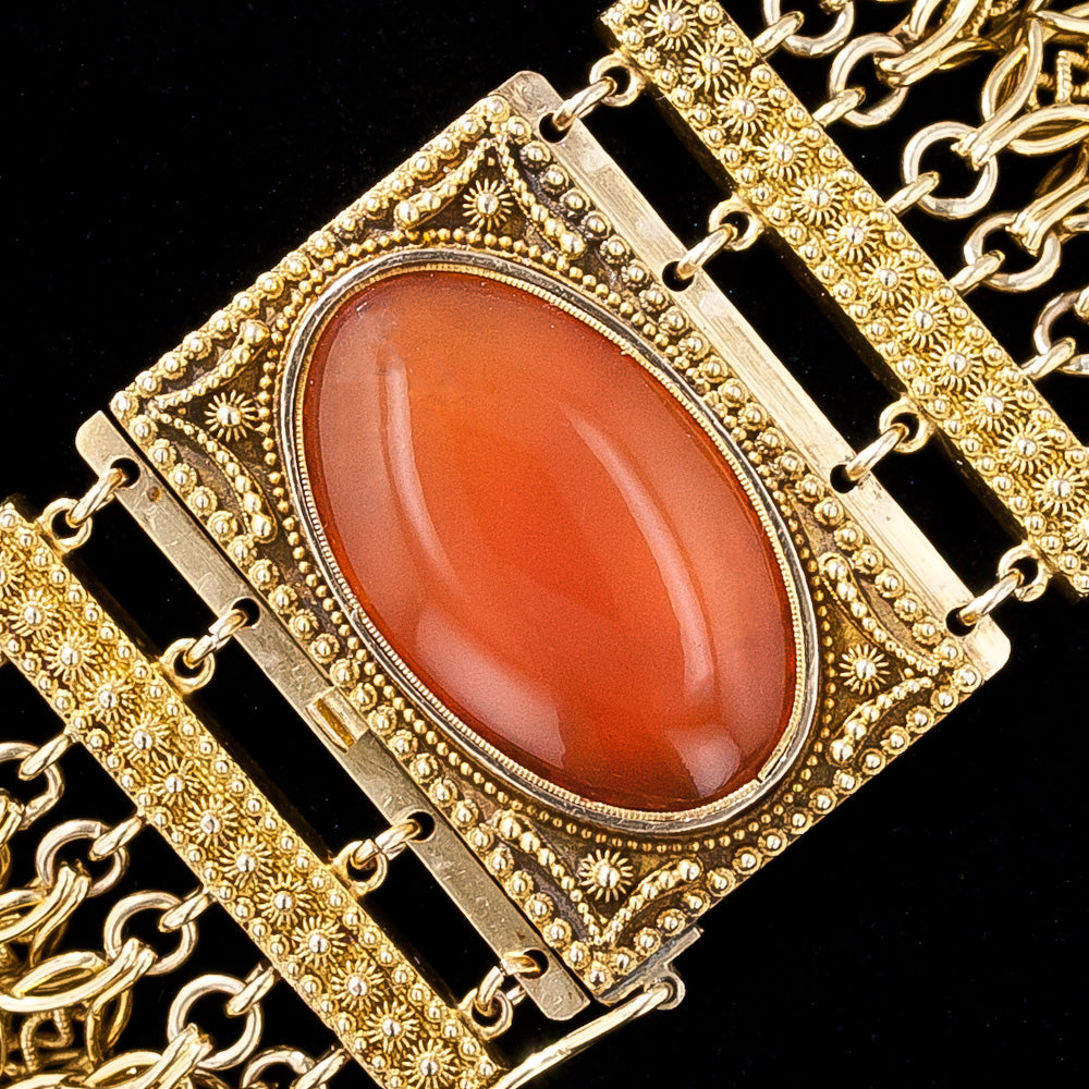 Victorian Carnelian Chain Bracelet, French Import - 7