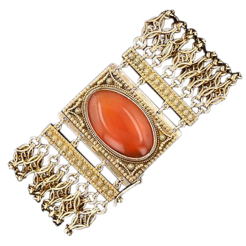 Victorian Carnelian Chain Bracelet, French Import - 9