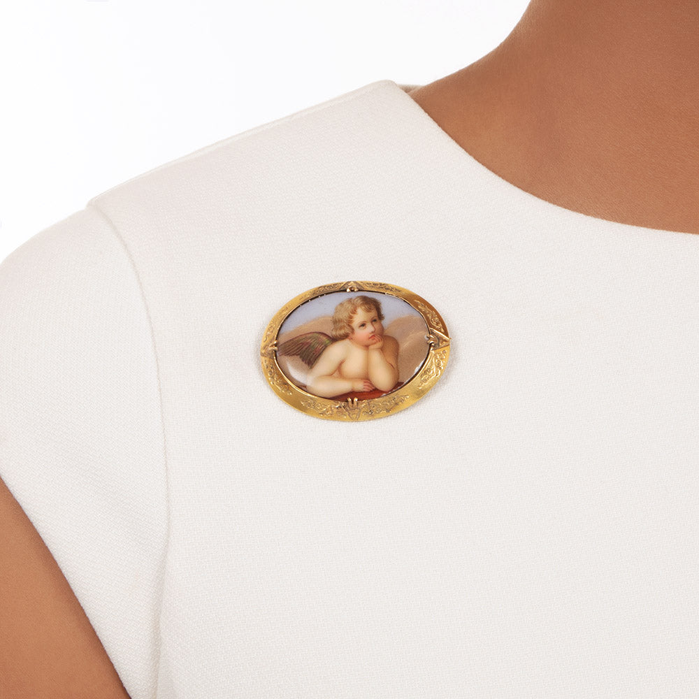 Victorian Cherub Brooch - 5