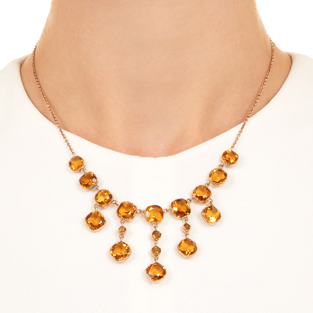 Victorian Citrine Fringe Necklace - 3