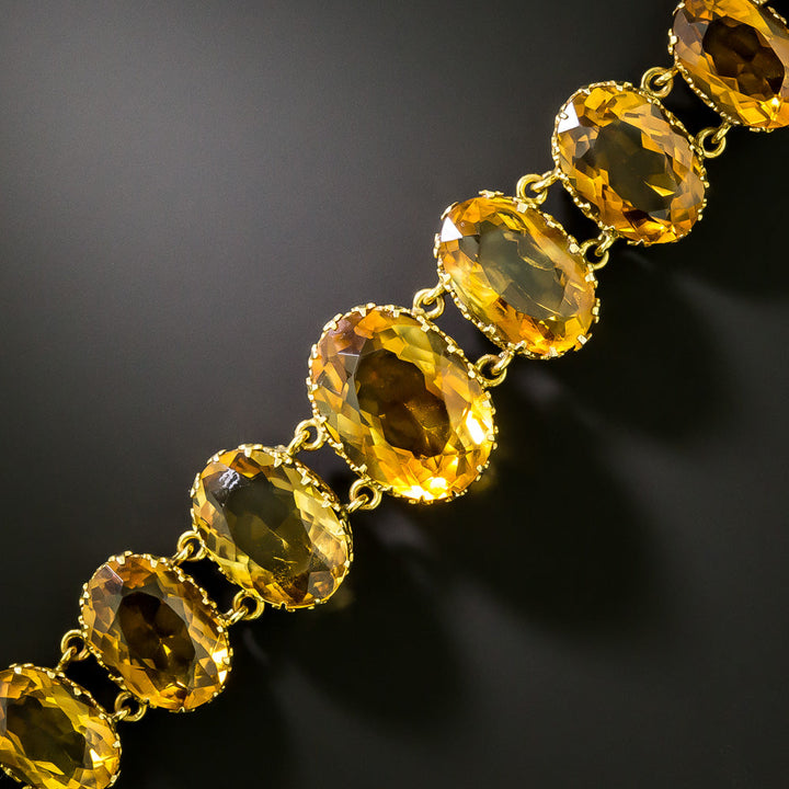 Victorian Citrine Link Bracelet