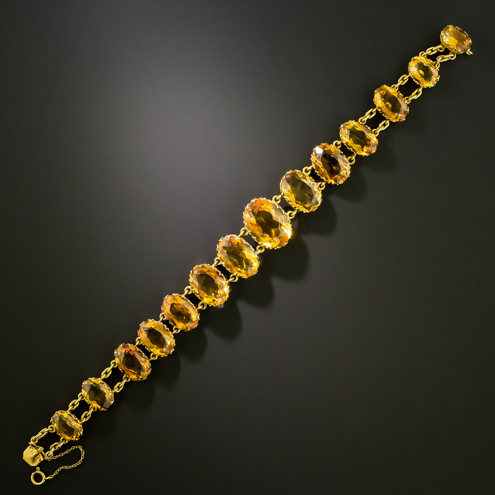 Victorian Citrine Link Bracelet - 4