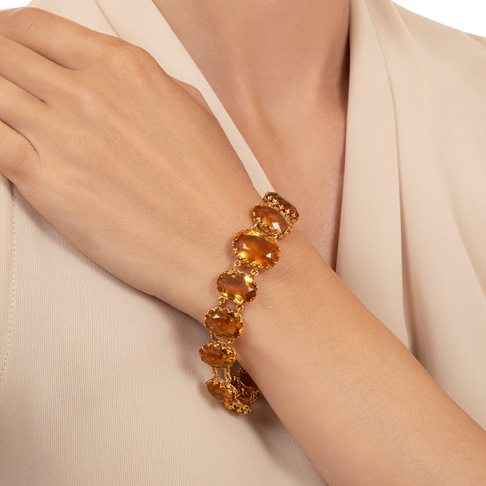Victorian Citrine Link Bracelet - 5