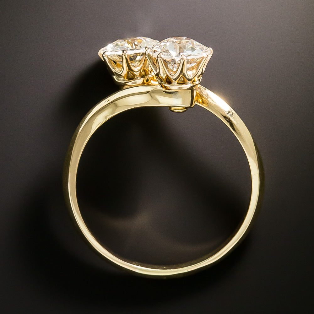 Victorian Convertible Diamond Earrings and Diamond Bypass Ring - 7