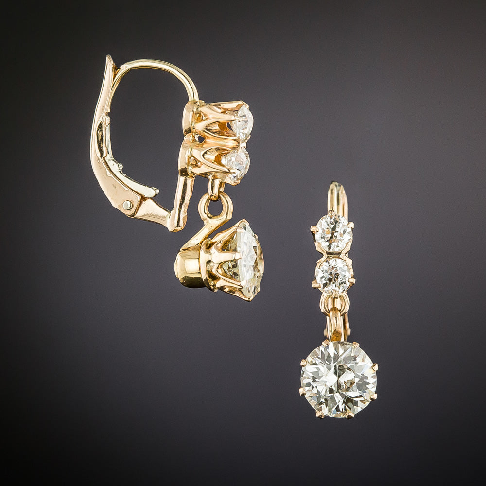 Victorian Convertible Diamond Earrings and Diamond Bypass Ring - 9