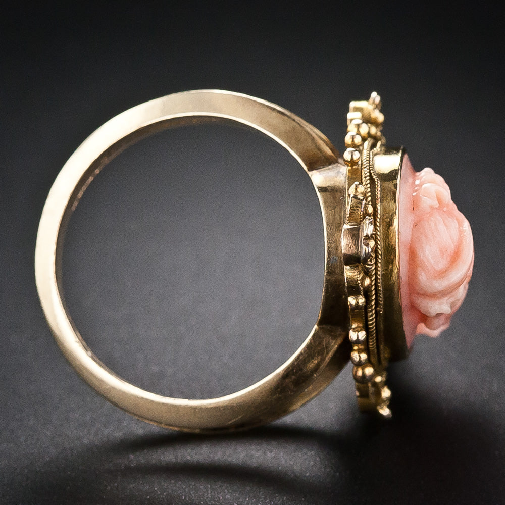 Victorian Coral Cameo Bracelet and Ring - 24
