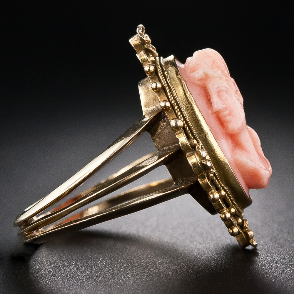 Victorian Coral Cameo Bracelet and Ring - 22