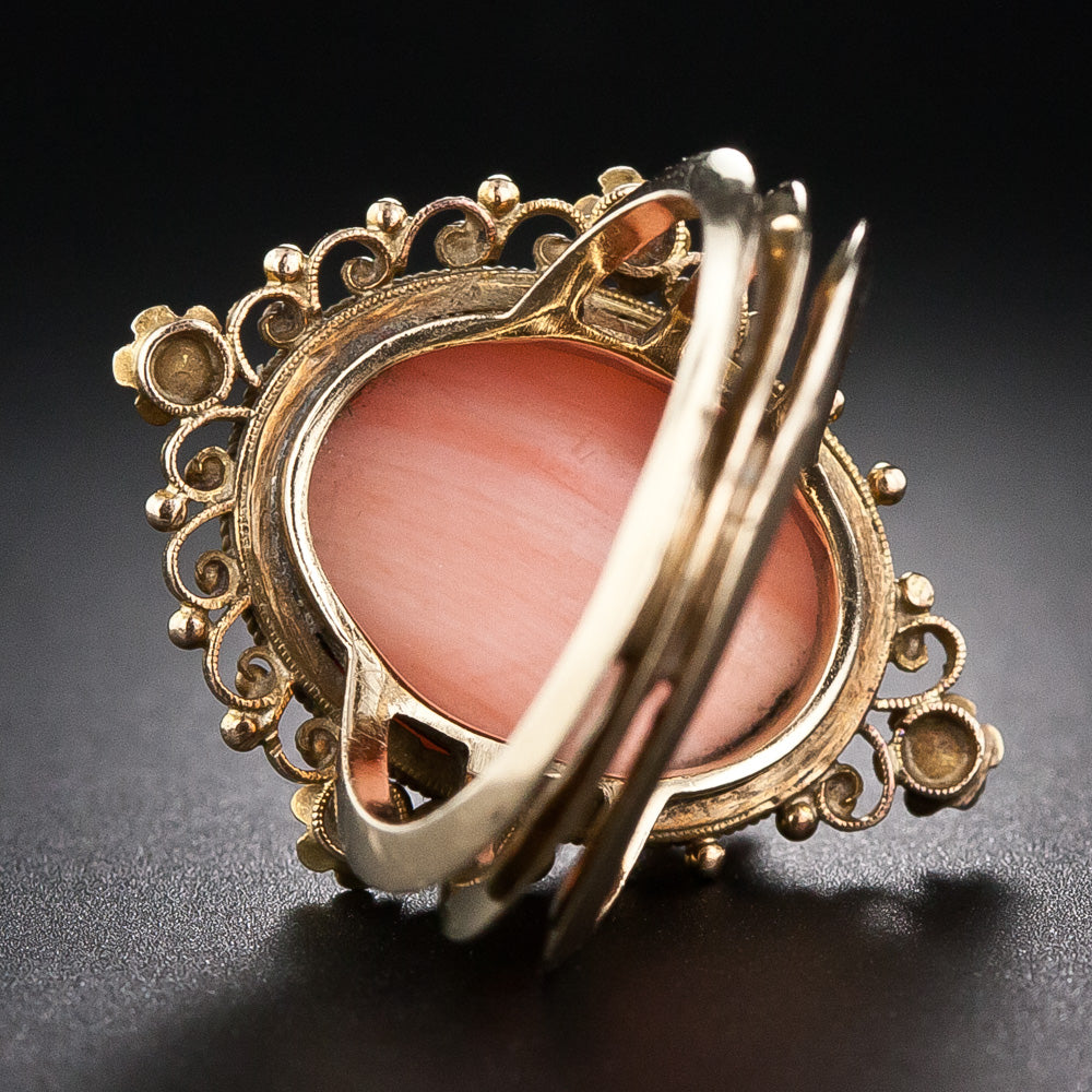 Victorian Coral Cameo Bracelet and Ring - 23