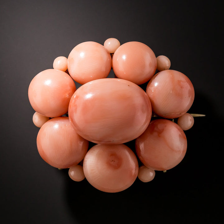 Victorian Coral Cluster Brooch