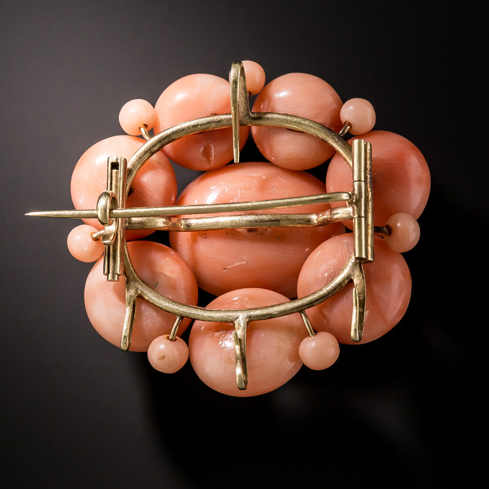 Victorian Coral Cluster Brooch - 6