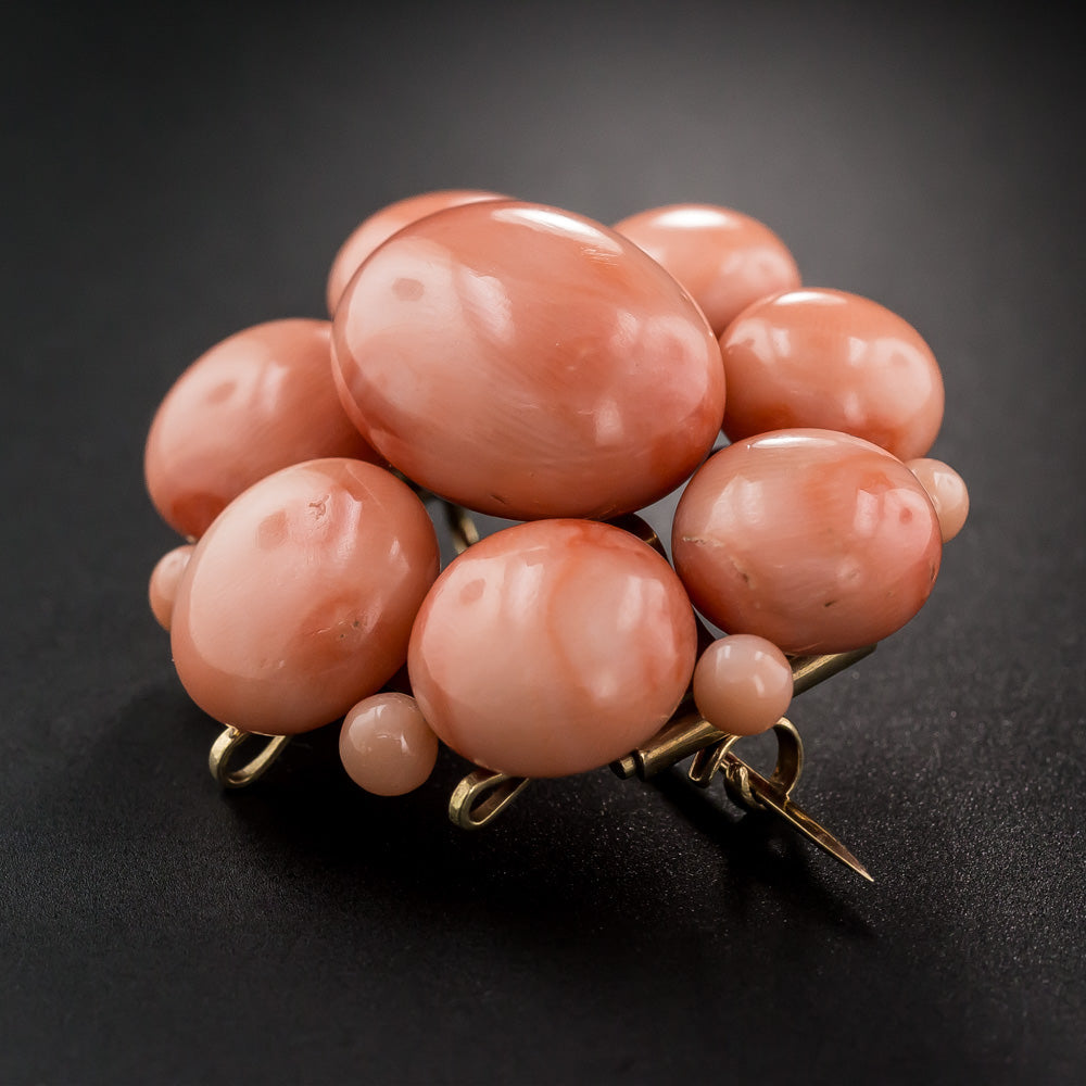 Victorian Coral Cluster Brooch - 8