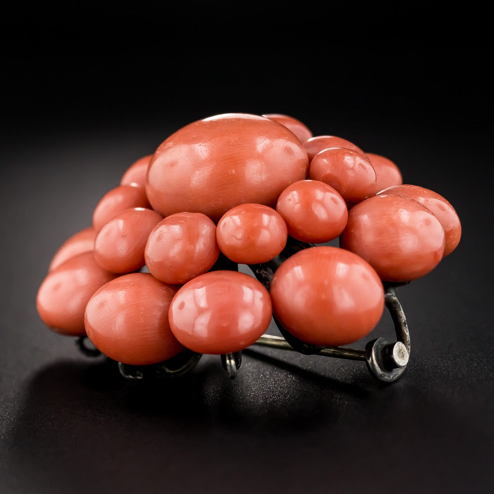 Victorian Coral Cluster Brooch/Pendant - 6
