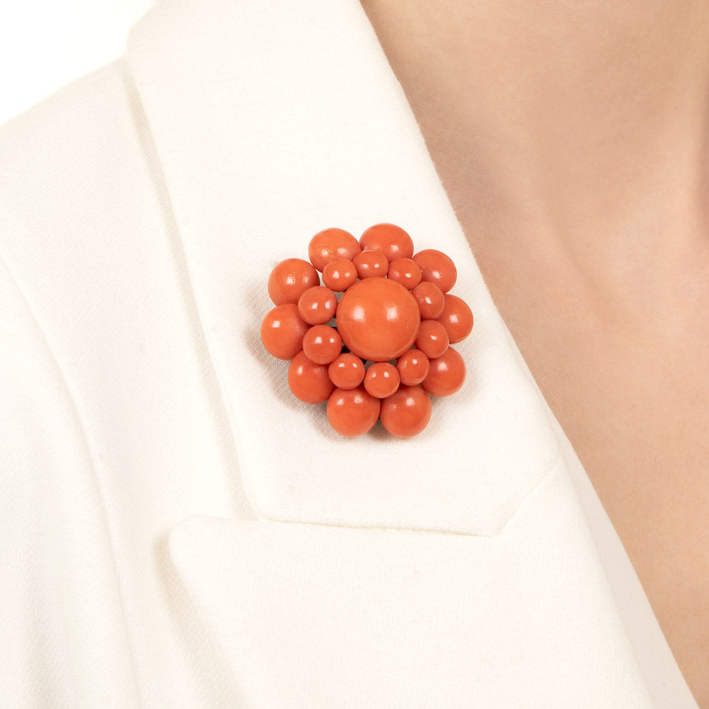Victorian Coral Cluster Brooch/Pendant - 6