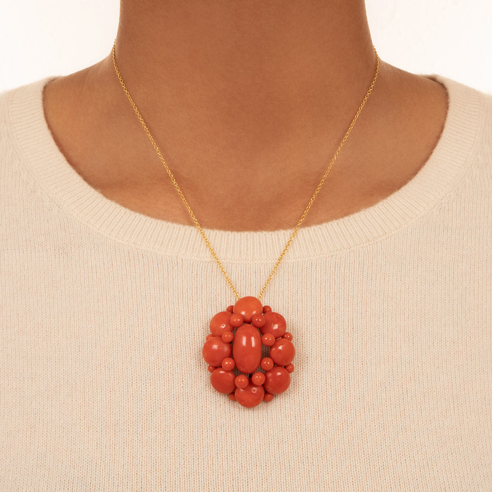 Victorian Coral Cluster Pendant  - 3