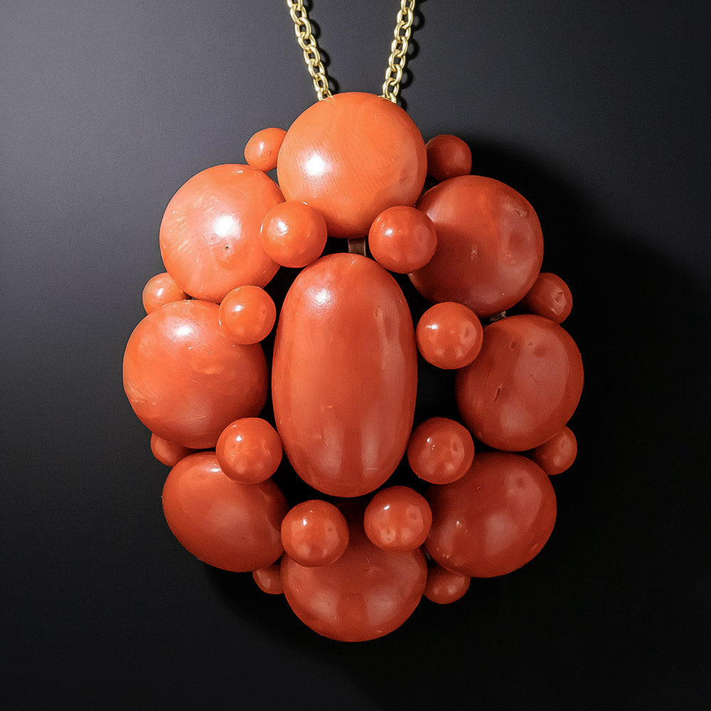 Victorian Coral Cluster Pendant  - 3