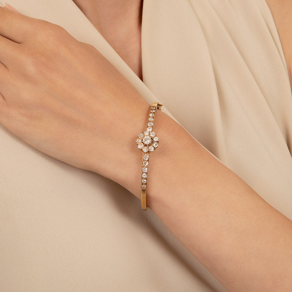 Victorian Diamond Bangle Bracelet - 4