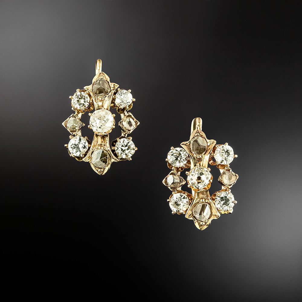 Victorian Diamond Cluster Earrings - 2